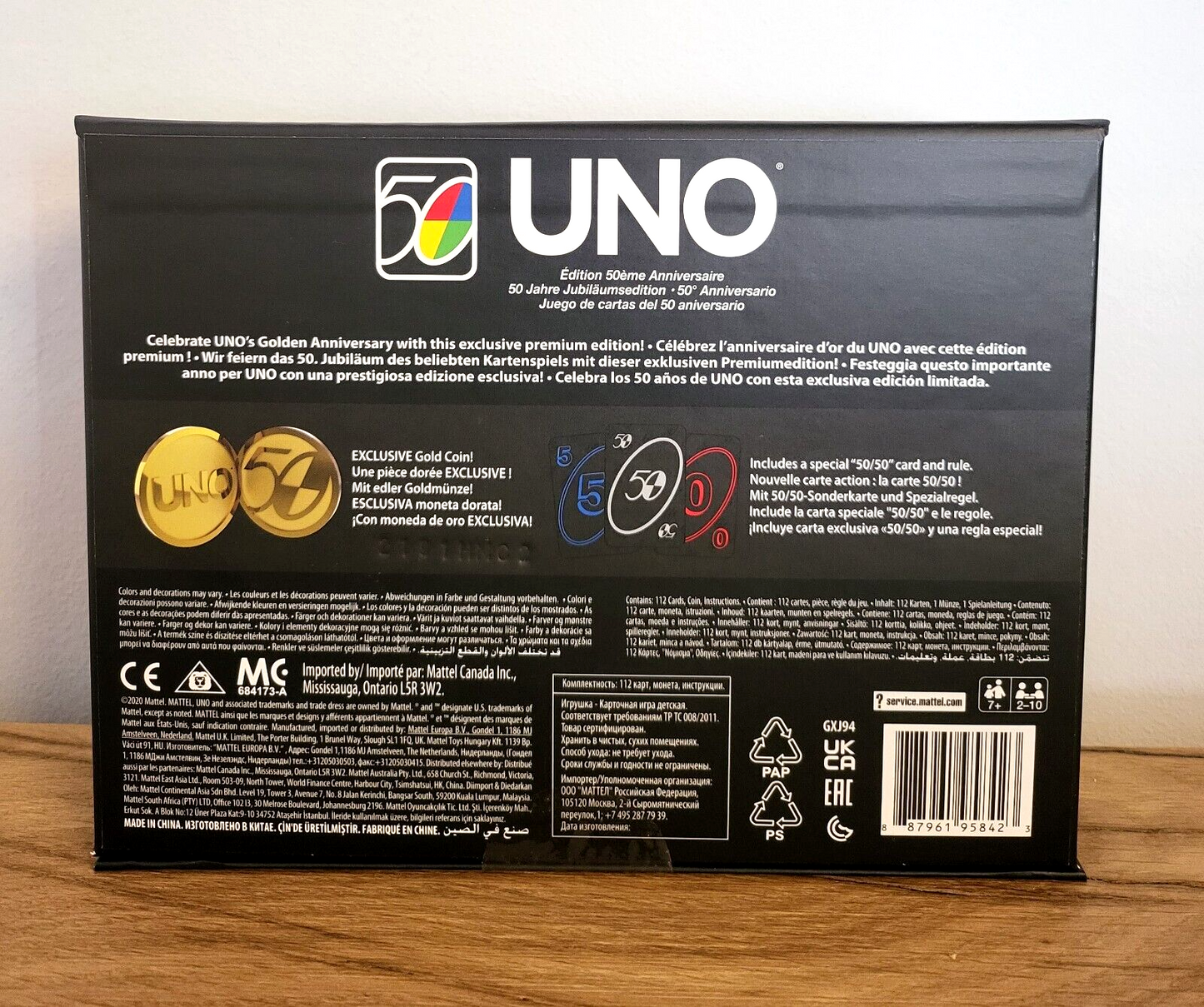 UNO Kartenspiel 50 Jahre Anniversary Spezial Edition 2020 Geschenk Spielzeug Kinder NEU & OVP