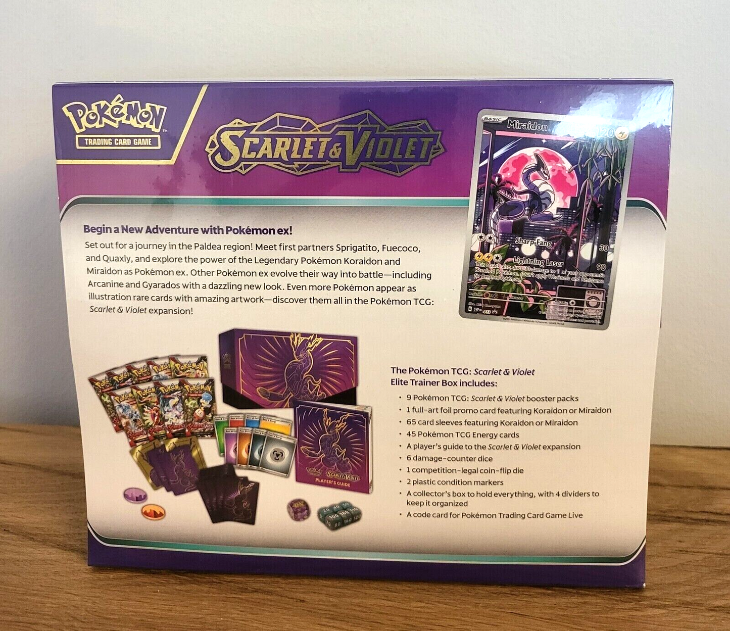 Pokemon Karmesin & Purpur ETB Miraidon Top Trainer Box Booster EN NEU & OVP 2023