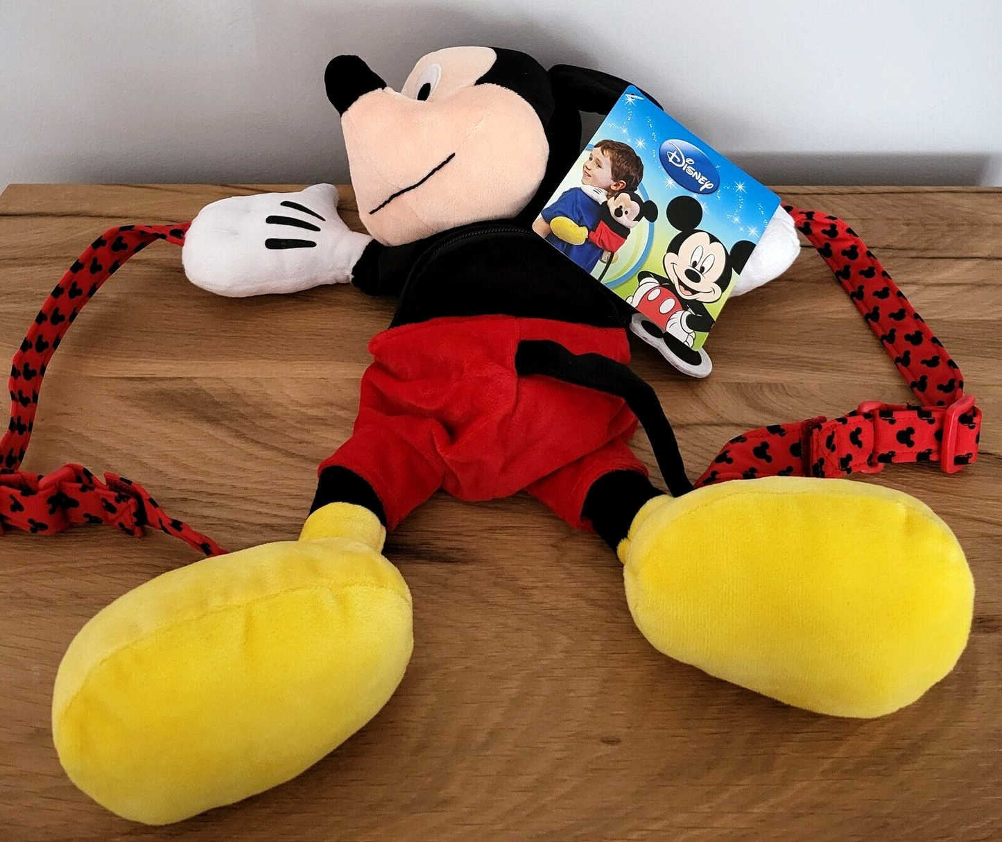 Disney 3D Rucksack Plüschtier Mickey Maus Micky Mouse Spielzeug Stoff-Kuscheltier 38cm NEU