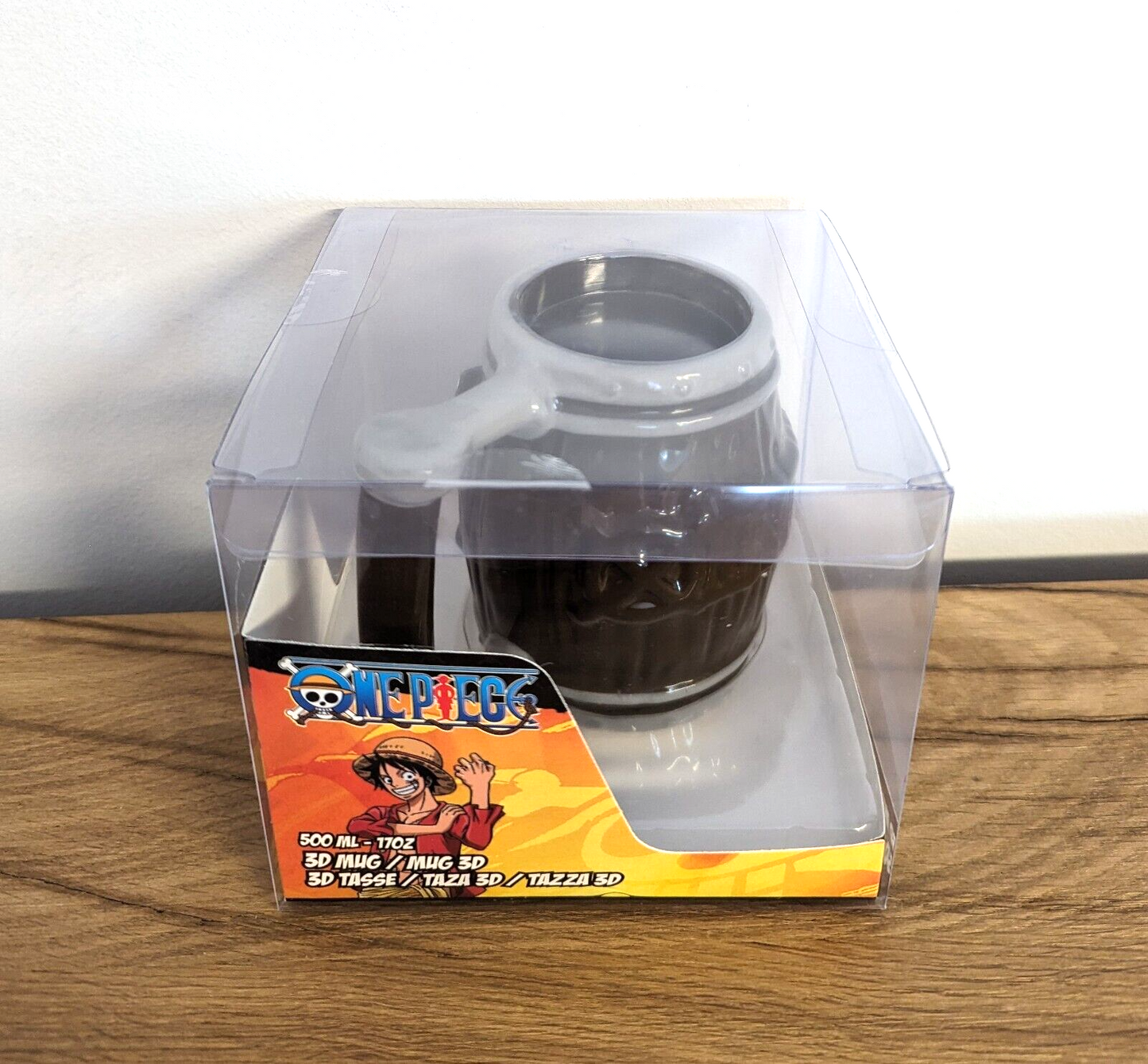 One Piece Tasse 3D Barrel Fass Becher Strohhut Bande Luffy Ruffy Kaffeebecher NEU