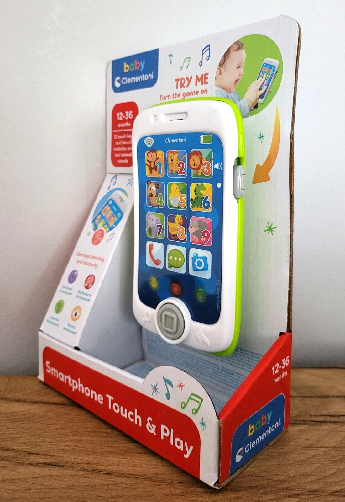 Smartphone Lernspielzeug Clementoni Baby Motoriktrainer Musik Tiere ab 12 Monate NEU