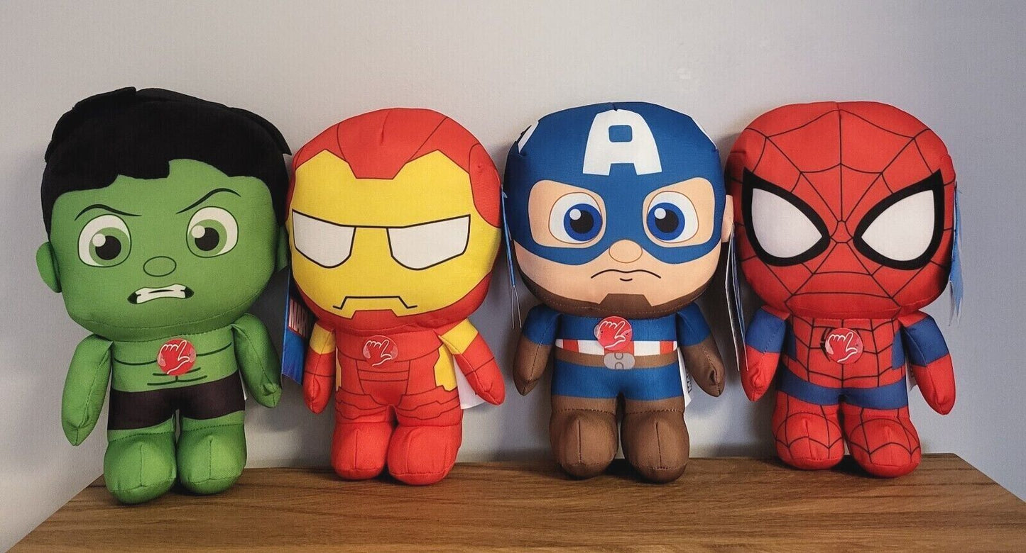 Disney Plüsch Stofftier Marvel Iron man/Spiderman/Hulk/Captain America mit SOUND ca.28 cm