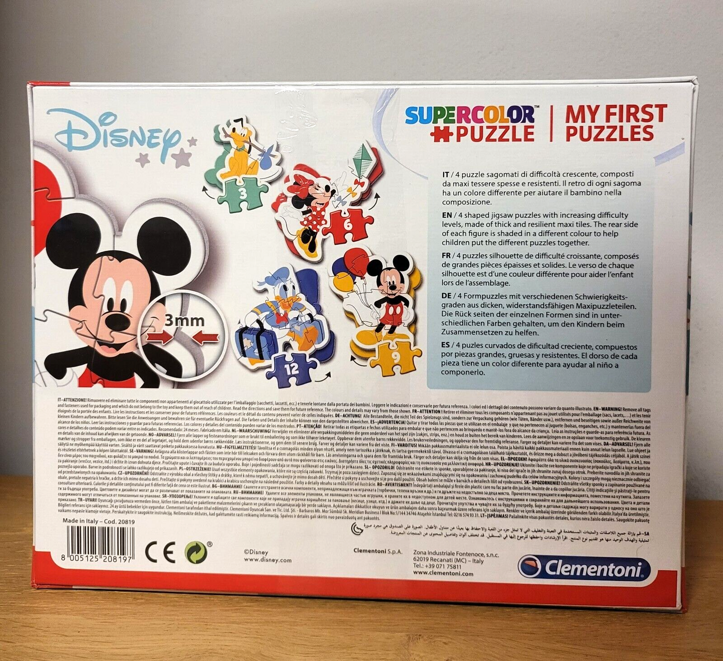 Clementoni Disney Mein erstes Puzzle 4 Formpuzzles / Maxipuzzle Kinderpuzzle ab 2 Jahren NEU