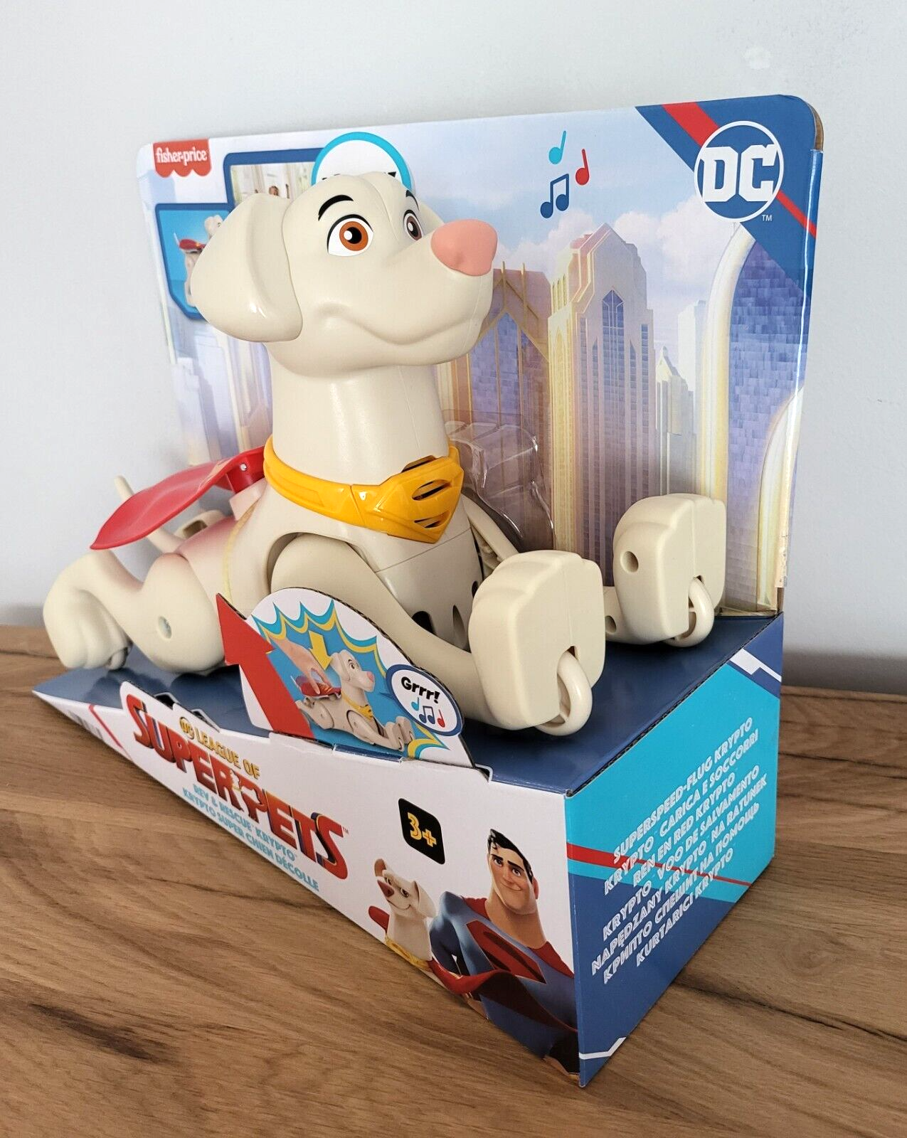 Fisher-Price DC Liga der Superpets/Superhund Figur Rev & Rescue Krypto mit Ton 28x39cm NEU