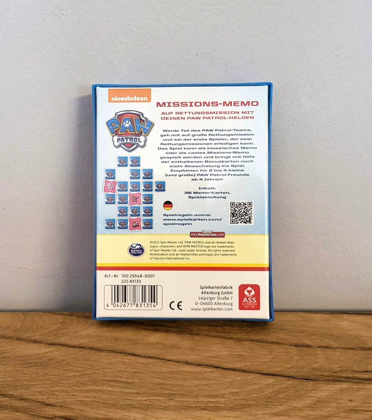 Paw Patrol Kartenspiel Missions Memo 10x13cm Kinder Spielzeug Spiel Geschenk NEU