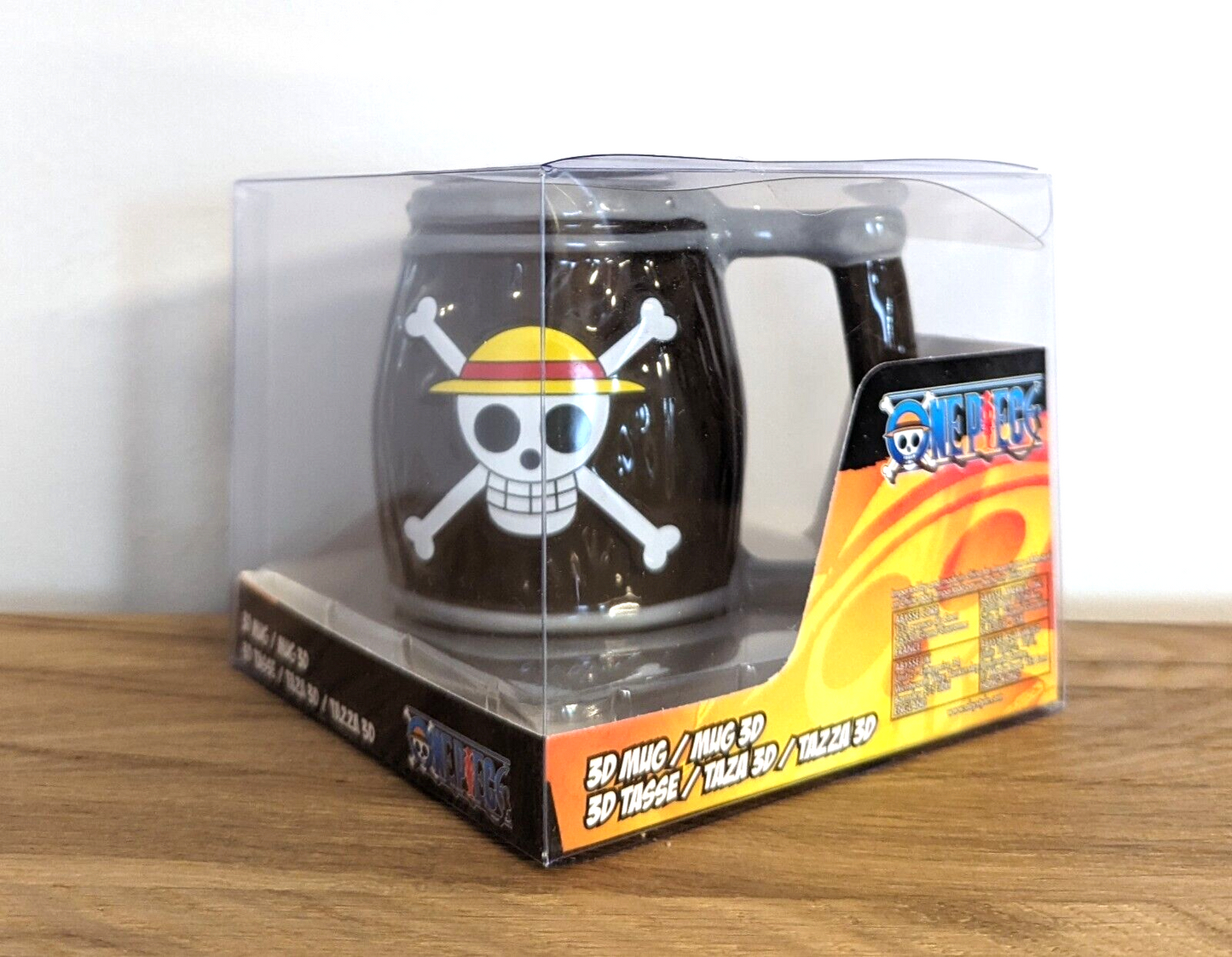 One Piece Tasse 3D Barrel Fass Becher Strohhut Bande Luffy Ruffy Kaffeebecher NEU