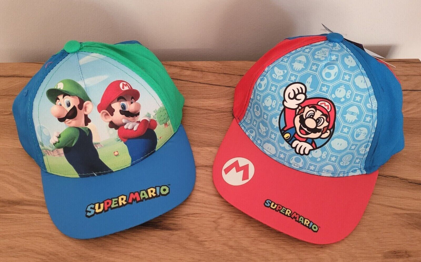 Super Mario Kinder Basecap Kappe Mütze Cap Sonnenschutz Luigi 2fach sortiert Gr.52/54