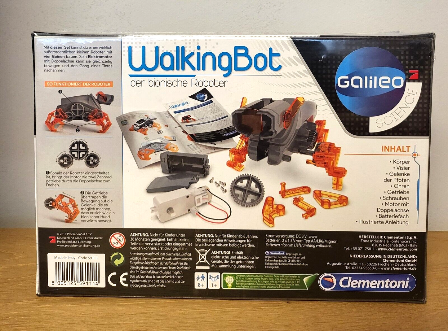 Roboter Clementoni Galileo WalkingBot Bauset Bastelroboter Spielzeug 8+ Jahre NEU & OVP