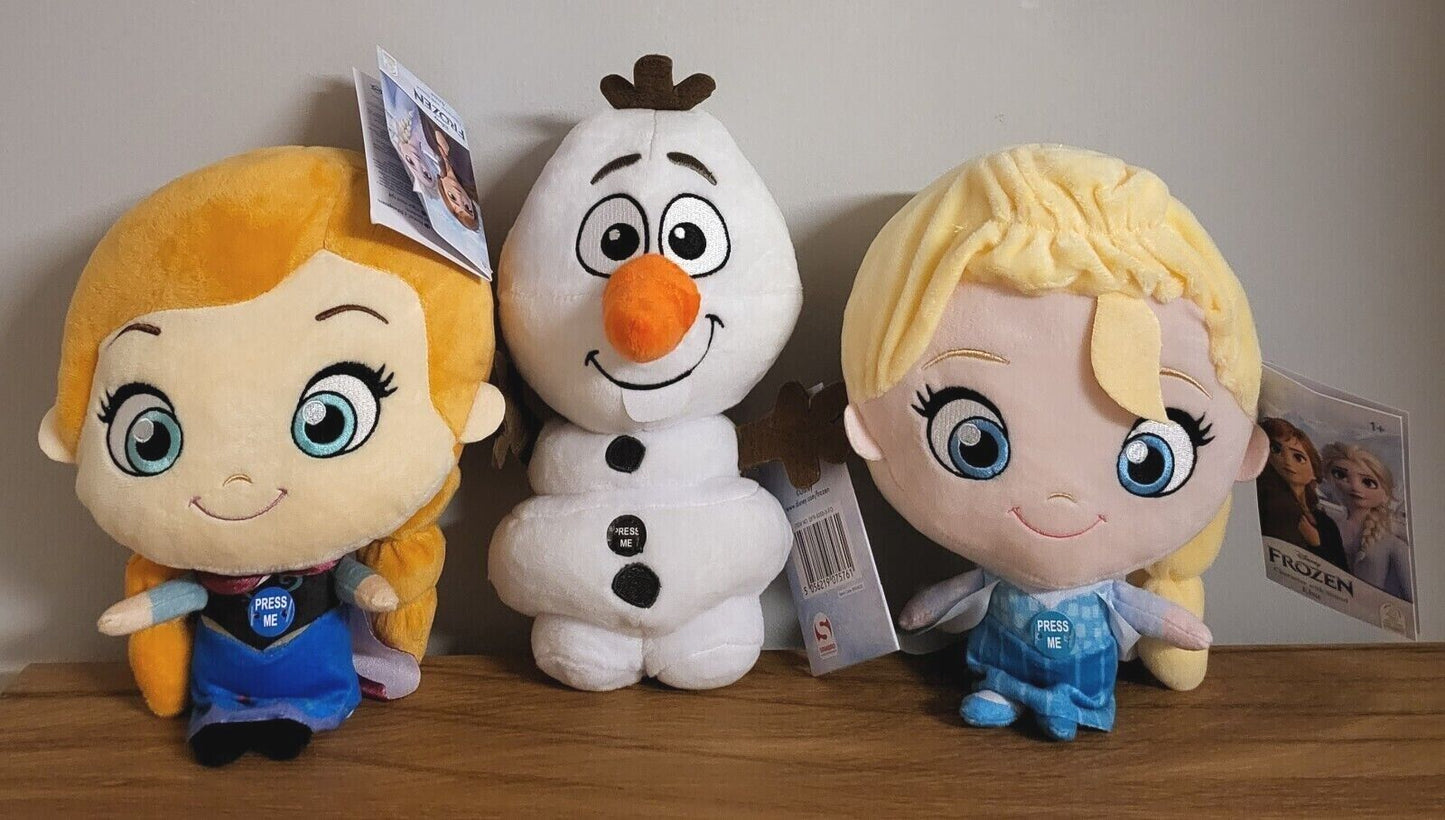 Disney Plüsch Stofftier Kuscheltier Frozen Anna Elsa Olaf mit SOUND 25/29cm sortiert NEU
