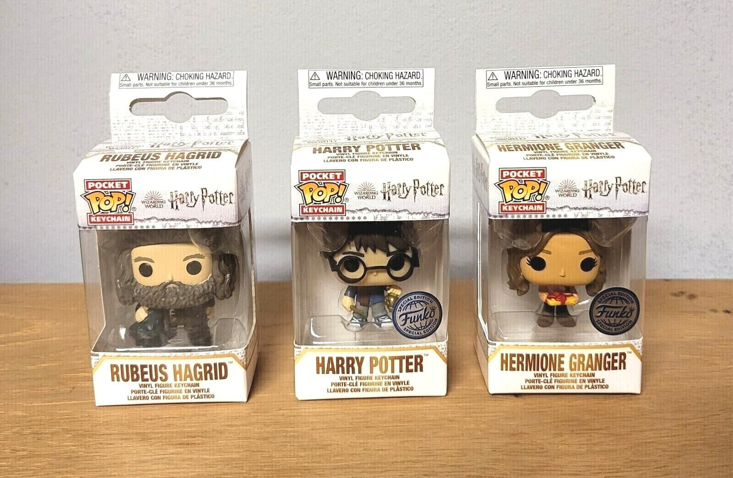Harry Potter POP Schlüsselanhänger Sonderedition 3fach: Harry / Hermine /Hagrid NEU & OVP