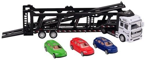 Auto Transporter LKW Super Cars + drei Spielzeugauto PKW Metall Kinder Geschenkbox