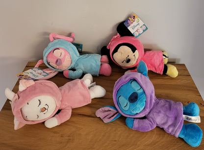 Disney Doppelseitiger Plüsch Spielzeug im Strampler wendbar Stitch / Aristicats / Angel / Minnie Maus schlafend/ wach NEU