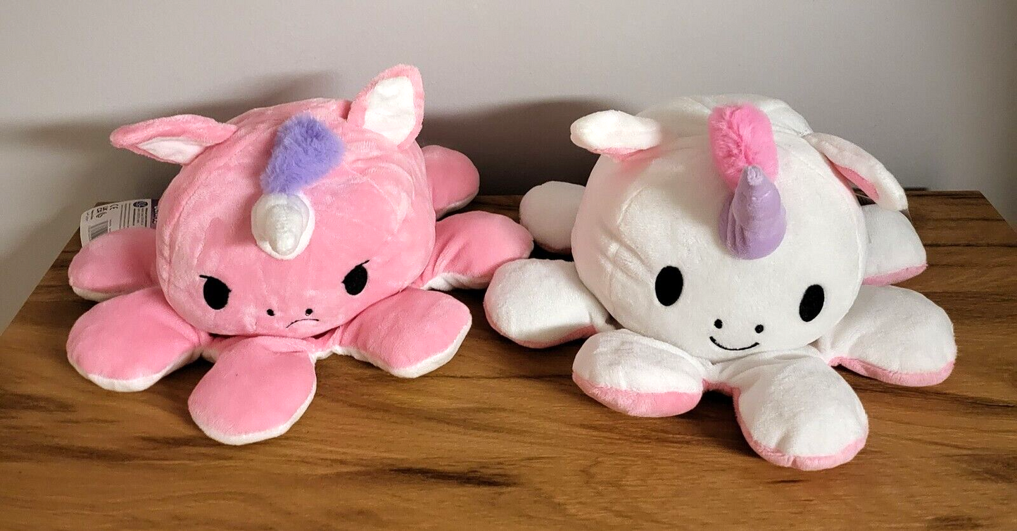 Plüschtier Wendetier Kuschel Wendbarer Einhorn Oktopus Kinder Spielzeug 30cm