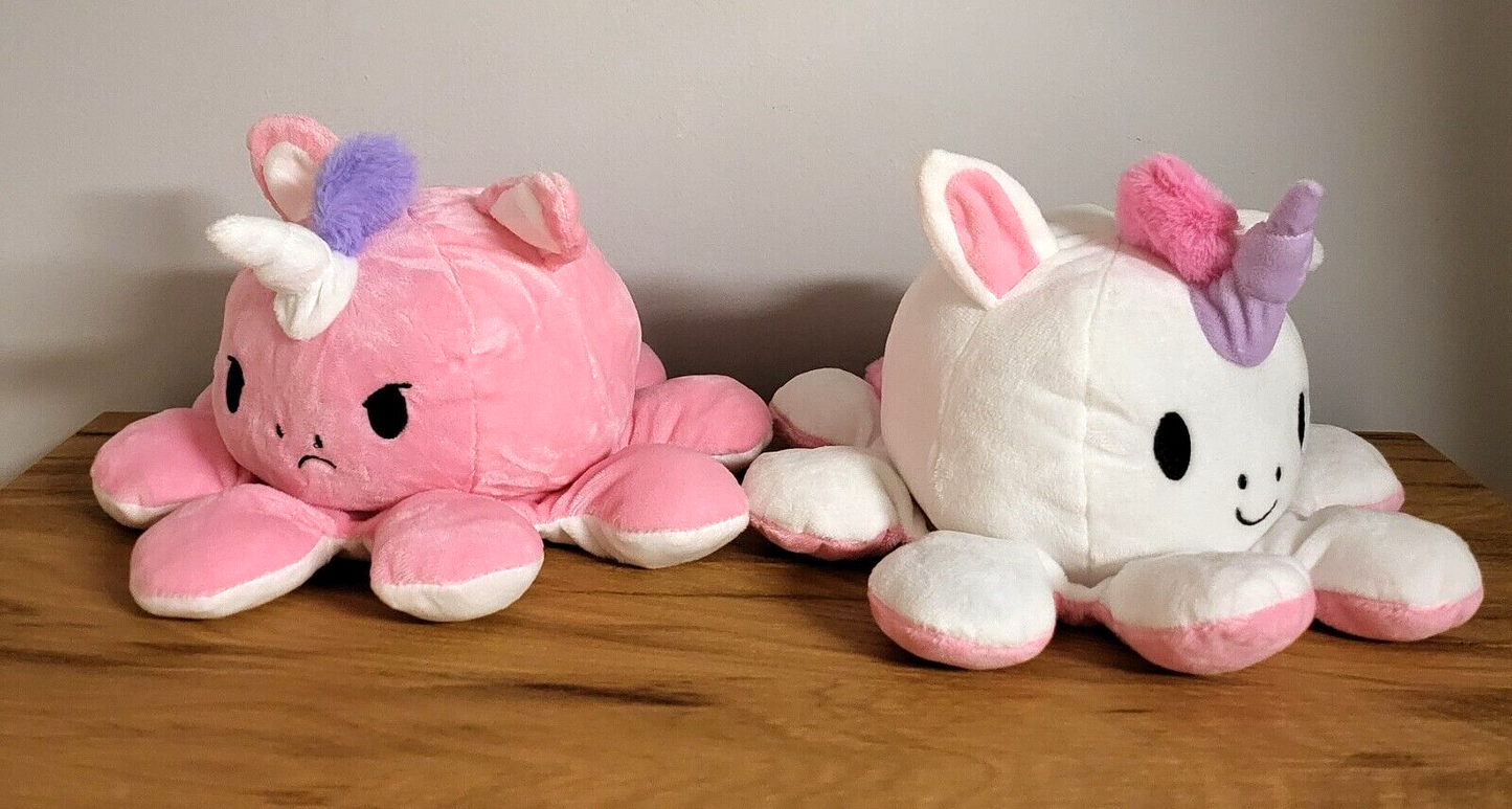 Plüschtier Wendetier Kuschel Wendbarer Einhorn Oktopus Kinder Spielzeug 30cm
