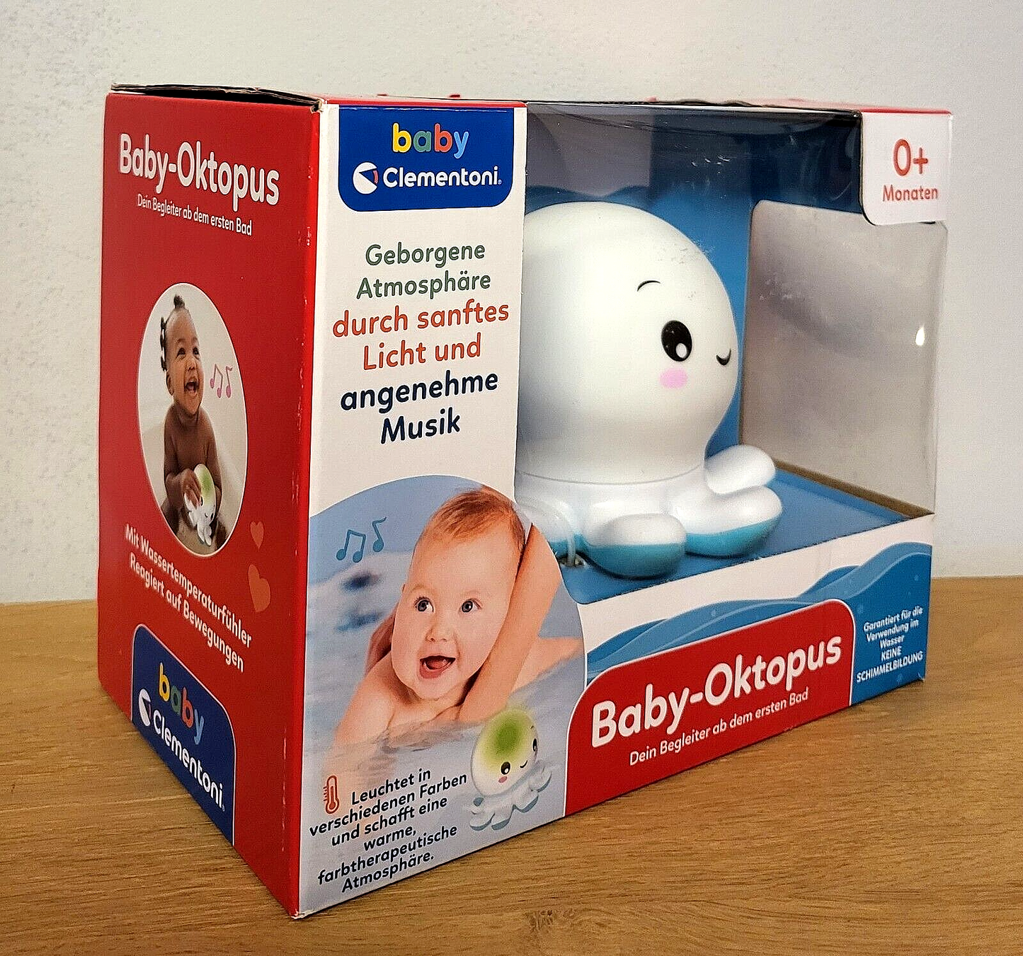 Badespielzeug Clementoni Baby Oktopus Bad, Musik Licht Temperatur Spielzeug NEU