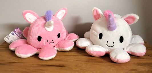 Plüschtier Wendetier Kuschel Wendbarer Einhorn Oktopus Kinder Spielzeug 30cm