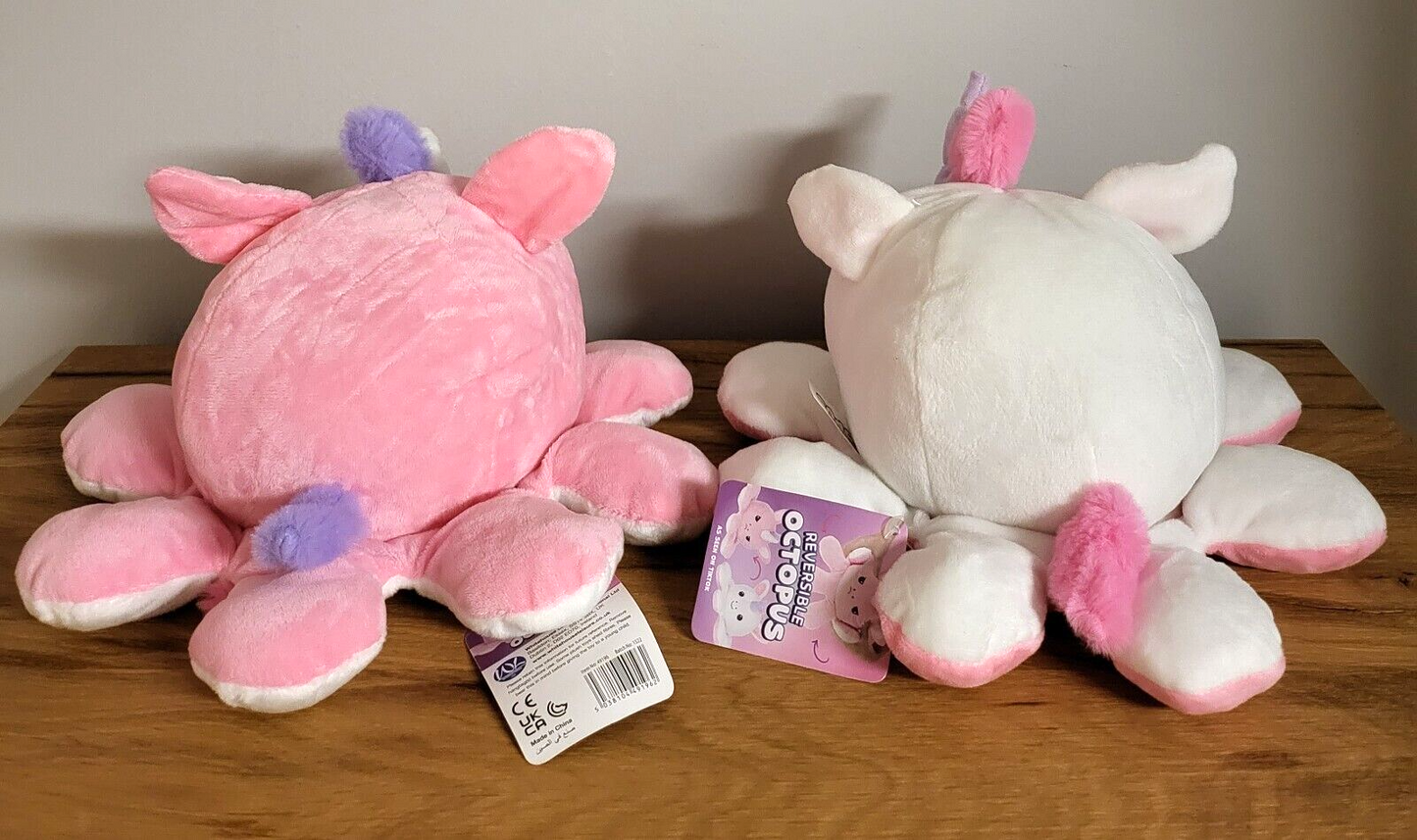 Plüschtier Wendetier Kuschel Wendbarer Einhorn Oktopus Kinder Spielzeug 30cm