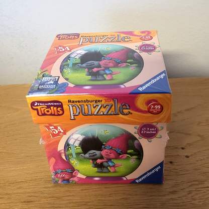 Trolls 3D Puzzle Ravensburger rund 54Teile 7cm Spiel Geschenk Dreamworks NEU