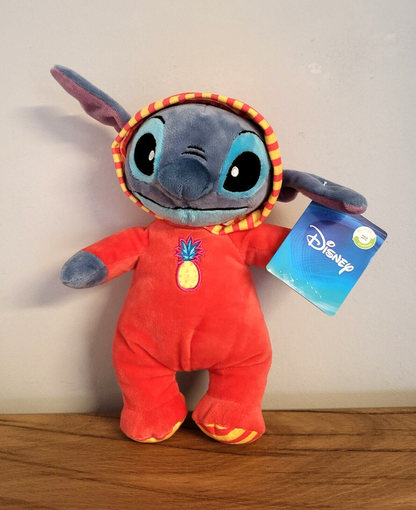 Disney Plüsch Stofftier Kuscheltier Stitch Pyjama Party im Strampler rot NEU