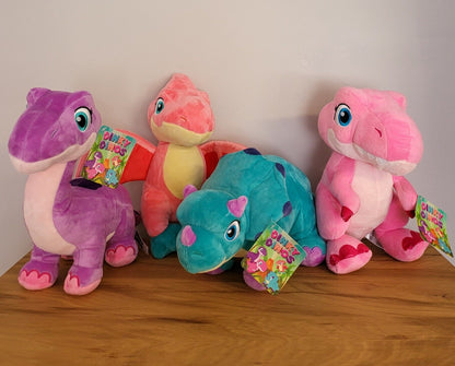 Dinos Plüsch Stofftier Kuschel Girlie Dinky Trex Kinder Spielzeug Geschenk NEU