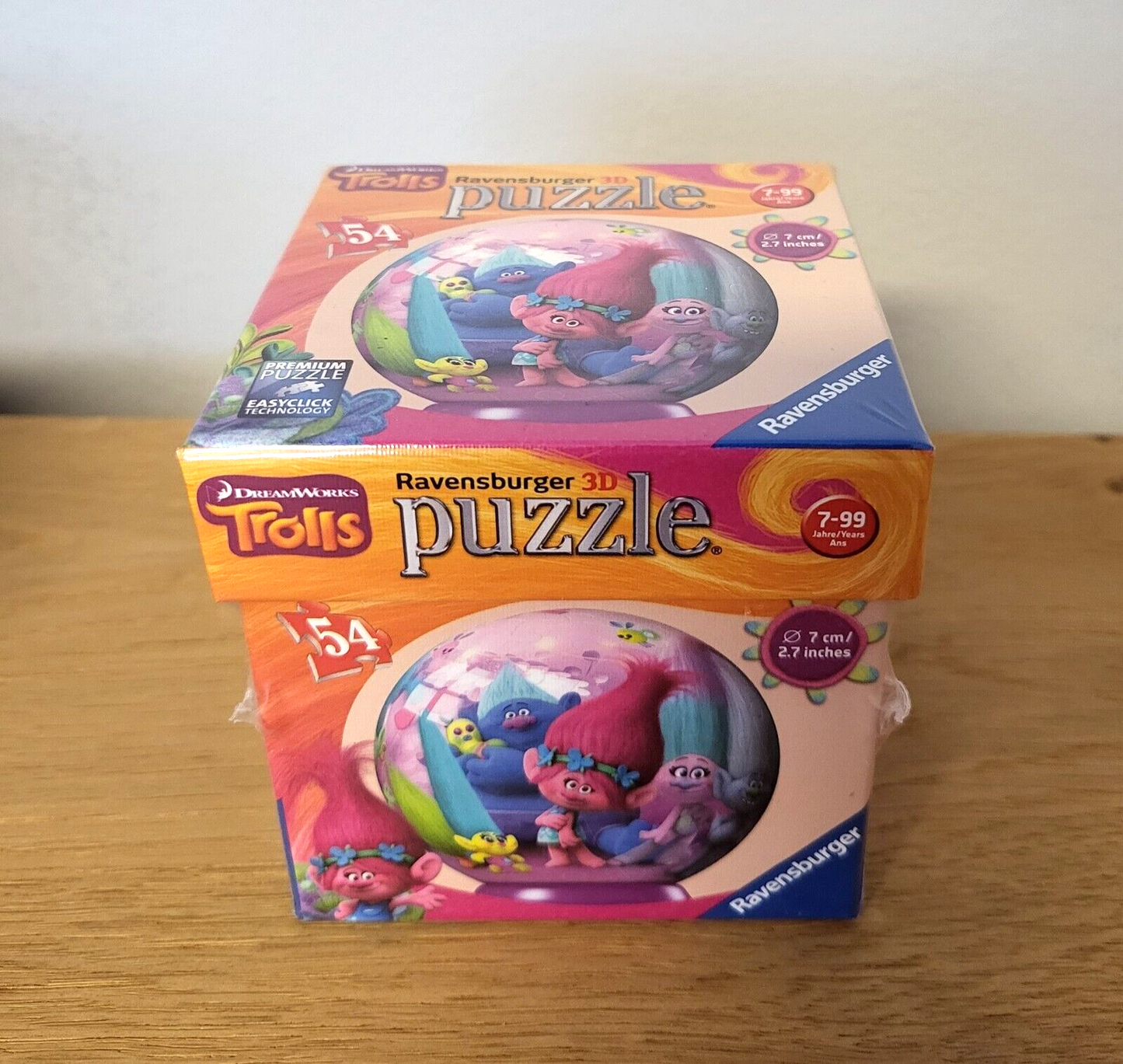 Trolls 3D Puzzle Ravensburger rund 54Teile 7cm Spiel Geschenk Dreamworks NEU