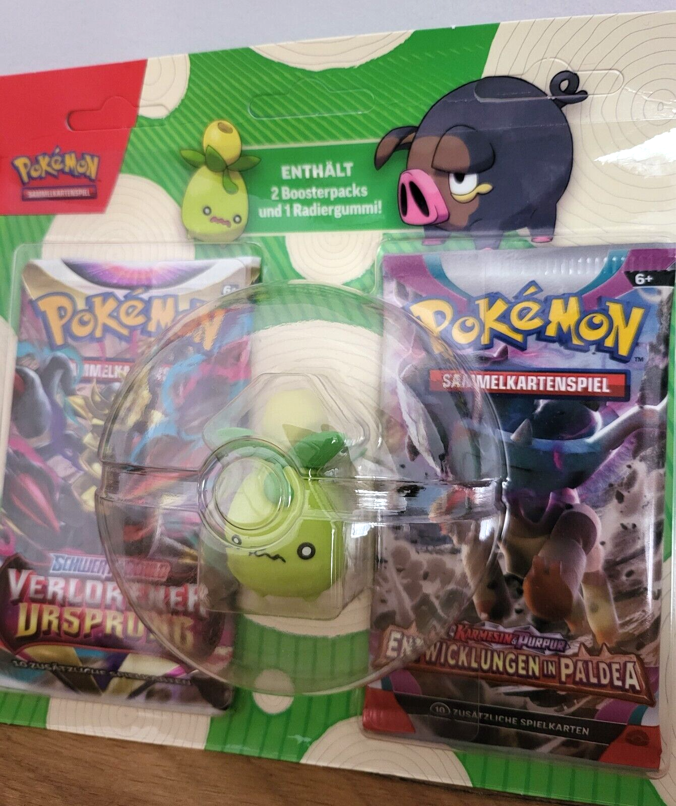 Pokemon Back to School Blister 2 Stück Olini+Ferkuli Radierer Radiergummi Booster DE 2023 NEU