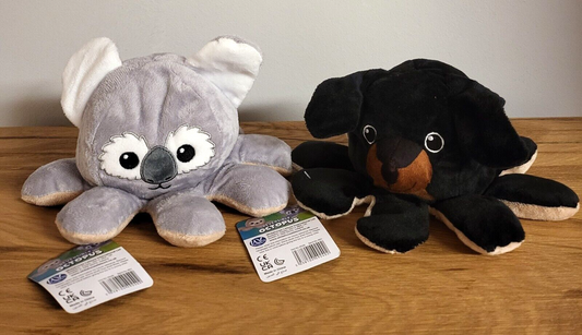 Kuschel/Plüschtier Wendetier Oktopus Dackel/Mops Koala/Faultier NEU 2fach sortiert