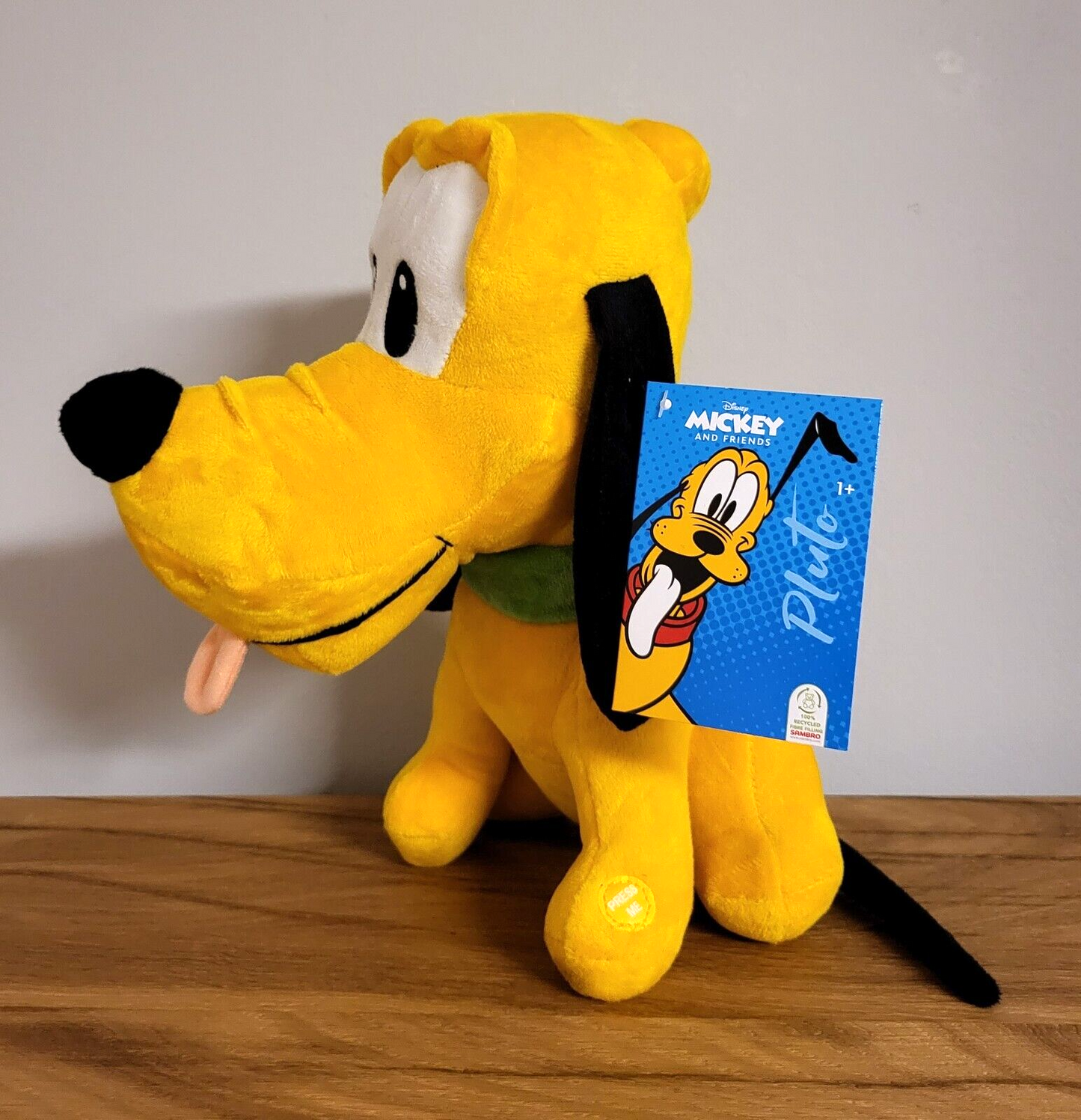 Disney Plüschtier Stofftier Pluto Micky Mickey Maus Kuscheltier Figur 28cm mit SOUND/Ton NEU