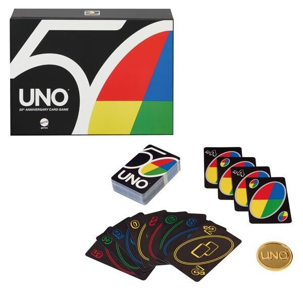UNO Kartenspiel 50 Jahre Anniversary Spezial Edition 2020 Geschenk Spielzeug Kinder NEU & OVP
