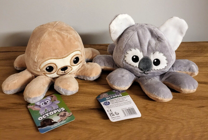 Kuschel/Plüschtier Wendetier Oktopus Dackel/Mops Koala/Faultier NEU 2fach sortiert