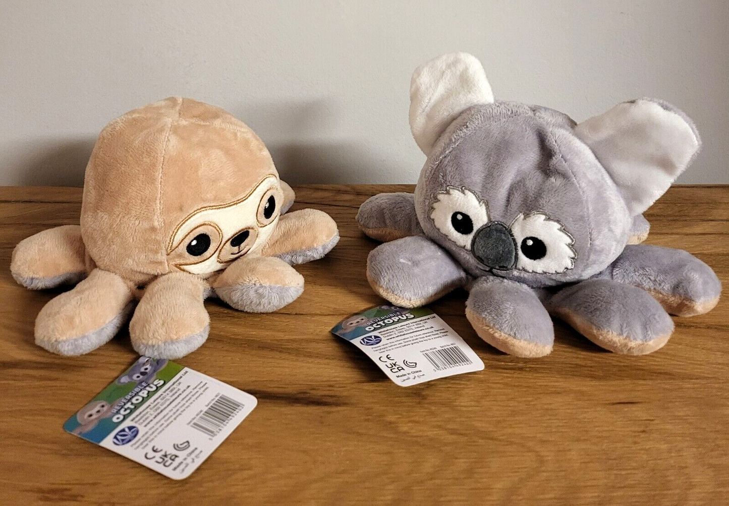 Kuschel/Plüschtier Wendetier Oktopus Dackel/Mops Koala/Faultier NEU 2fach sortiert