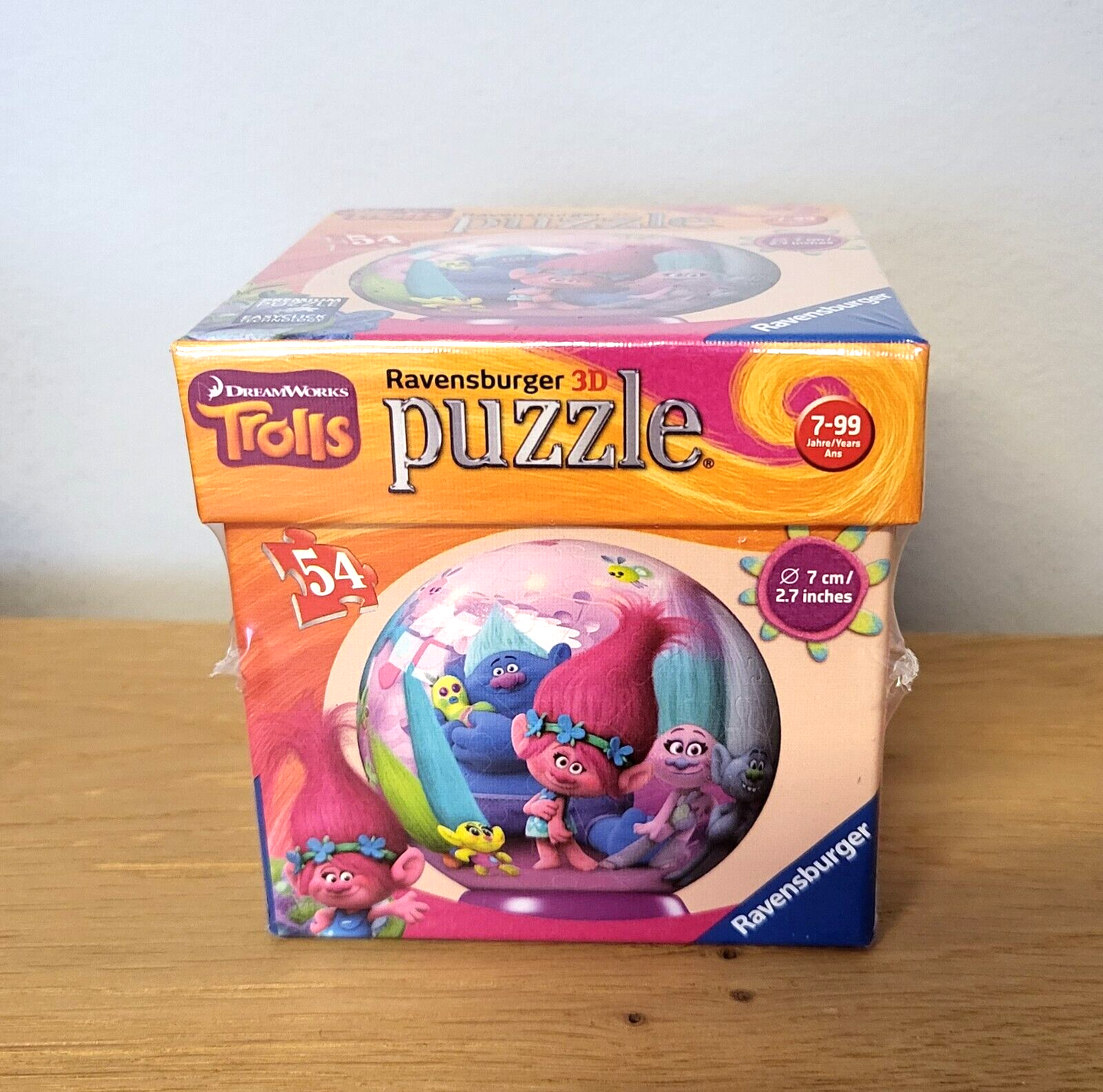 Trolls 3D Puzzle Ravensburger rund 54Teile 7cm Spiel Geschenk Dreamworks NEU