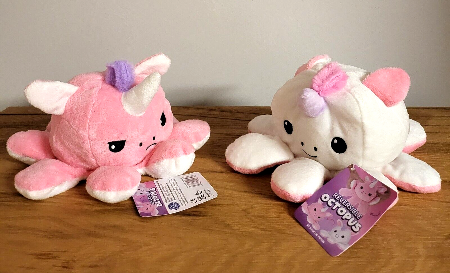 Kuschel/Plüschtier Wendetier Wendbarer Einhorn Oktopus Kinder Spielzeug 20cm NEU