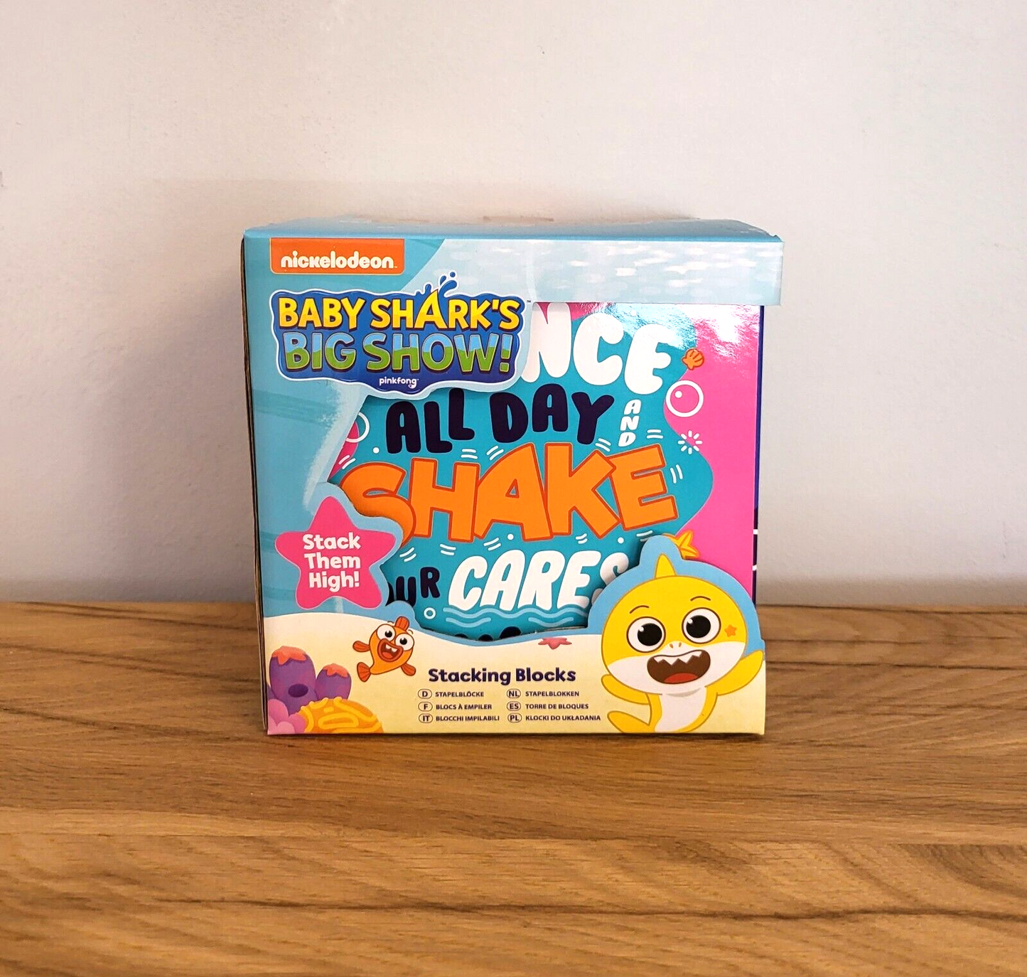 Baby Shark Stapelblöcke 10 Stück Spielzeug Kinder Spiel Babyhai 14,5x14,5cm NEU