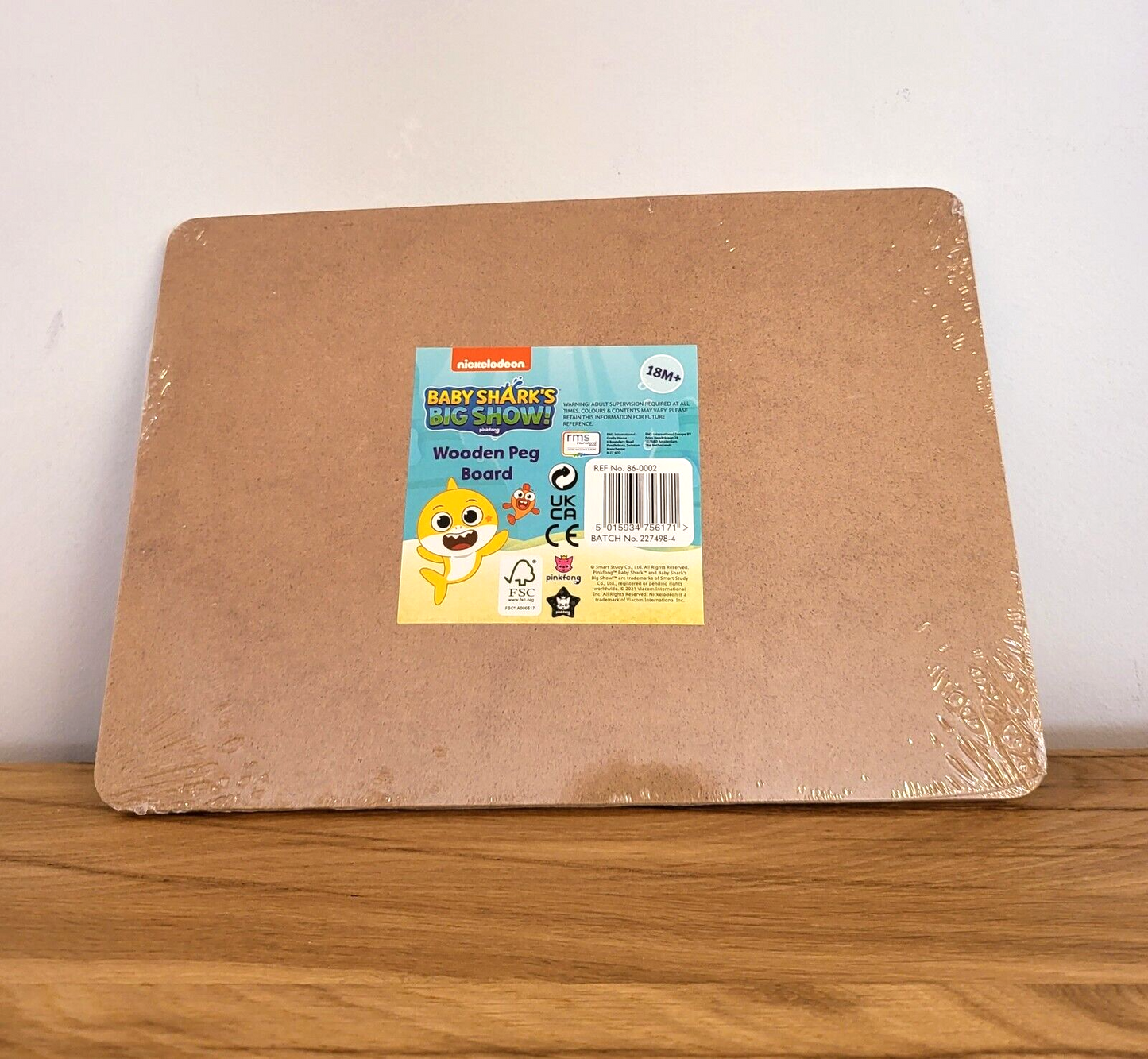 Baby Shark Steckpuzzle 10 Teile Holz Kinder Spielzeug Kleinkinder Steckspiel Babyhai ab 18 Monaten NEU