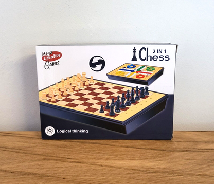 Mini Schachspiel 2in1 Brettspiel Reisespiel Minispiel ca.17x12cm Box Kinder NEU