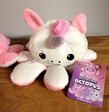Kuschel/Plüschtier Wendetier Wendbarer Einhorn Oktopus Kinder Spielzeug 20cm NEU