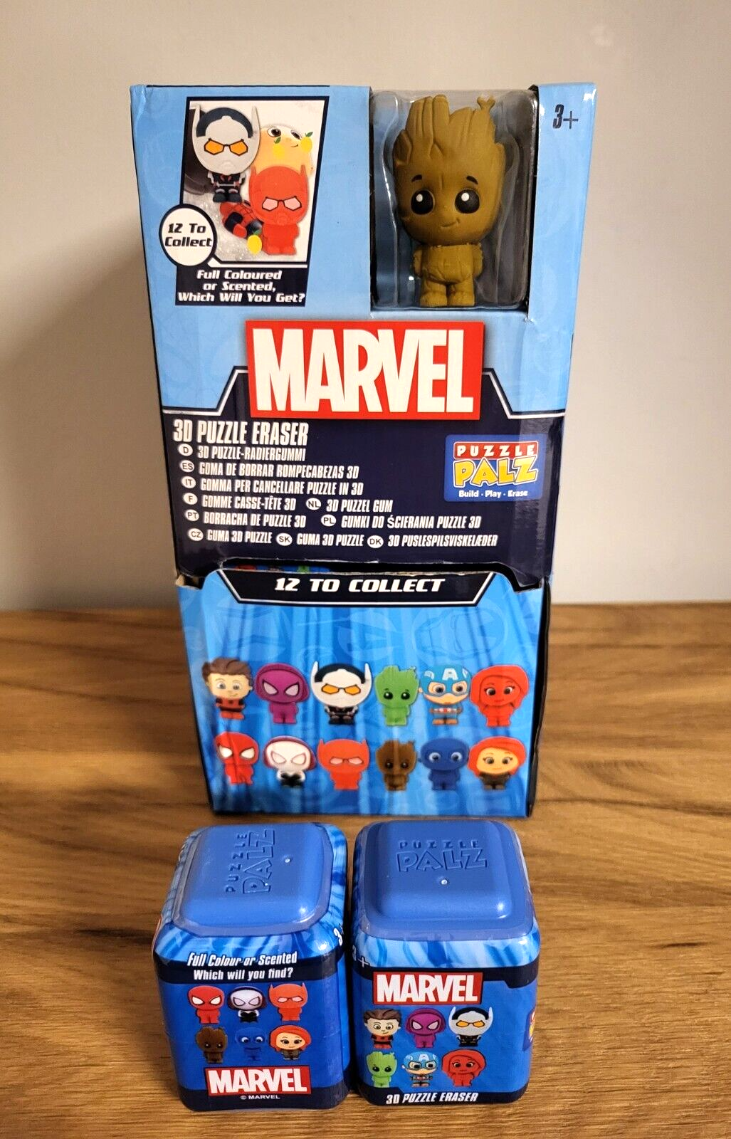 Marvel Avengers Figur 3D Puzzle als Radiergummi Schule Kinder Spiderman Groot NEU & OVP