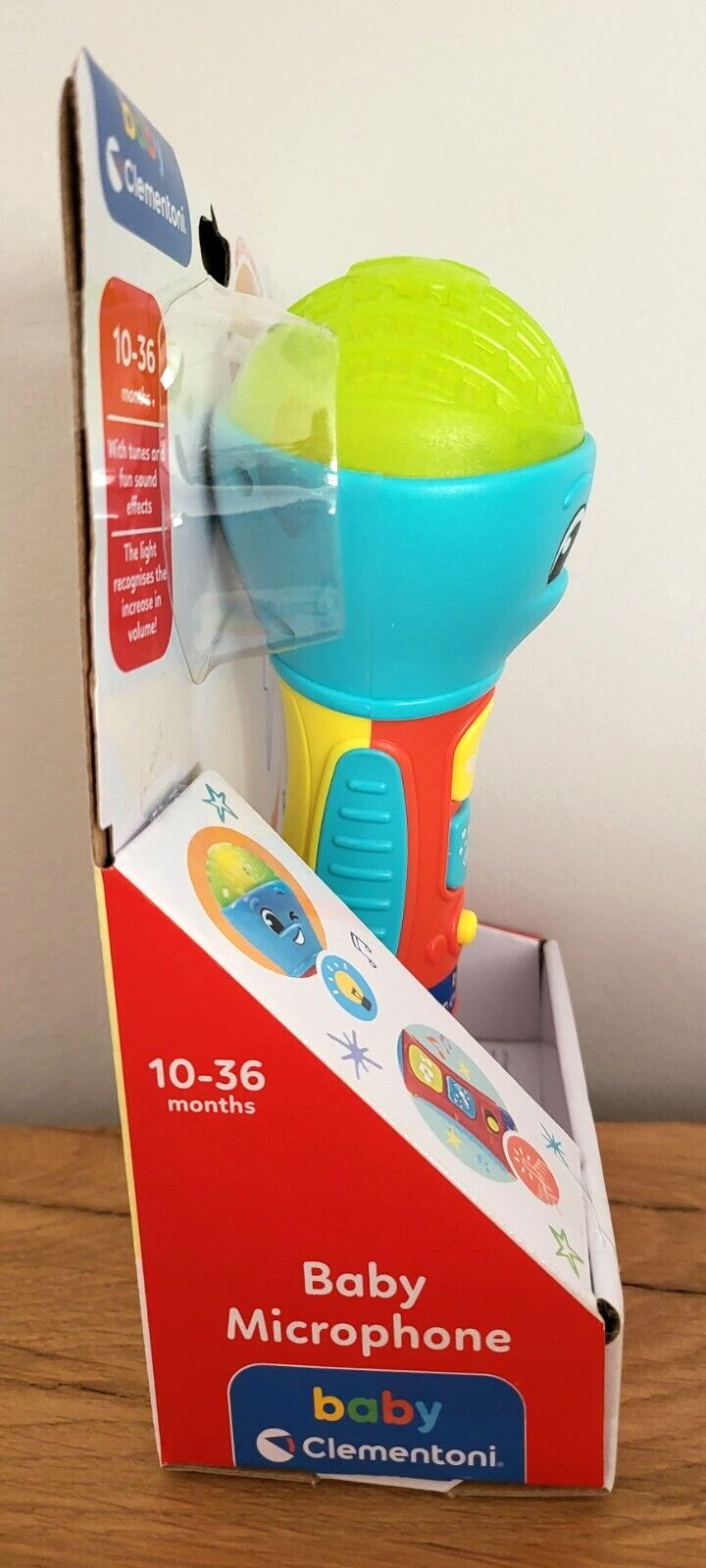 Baby Mikrofon Clementoni Babyspielzeug Mikrophon Spiel 10+ Monate Musik Licht NEU