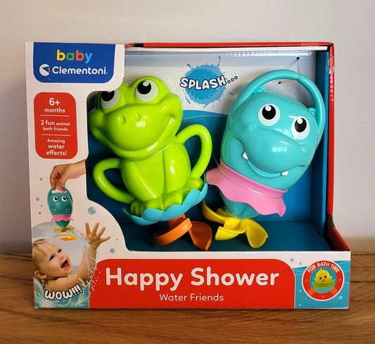 Badespielzeug Clementoni Happy Shower Wasser Freunde Set Spiel 6+ Monate NEU