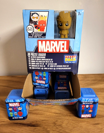 Marvel Avengers Figur 3D Puzzle als Radiergummi Schule Kinder Spiderman Groot NEU & OVP