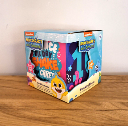 Baby Shark Stapelblöcke 10 Stück Spielzeug Kinder Spiel Babyhai 14,5x14,5cm NEU