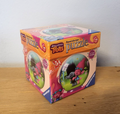 Trolls 3D Puzzle Ravensburger rund 54Teile 7cm Spiel Geschenk Dreamworks NEU