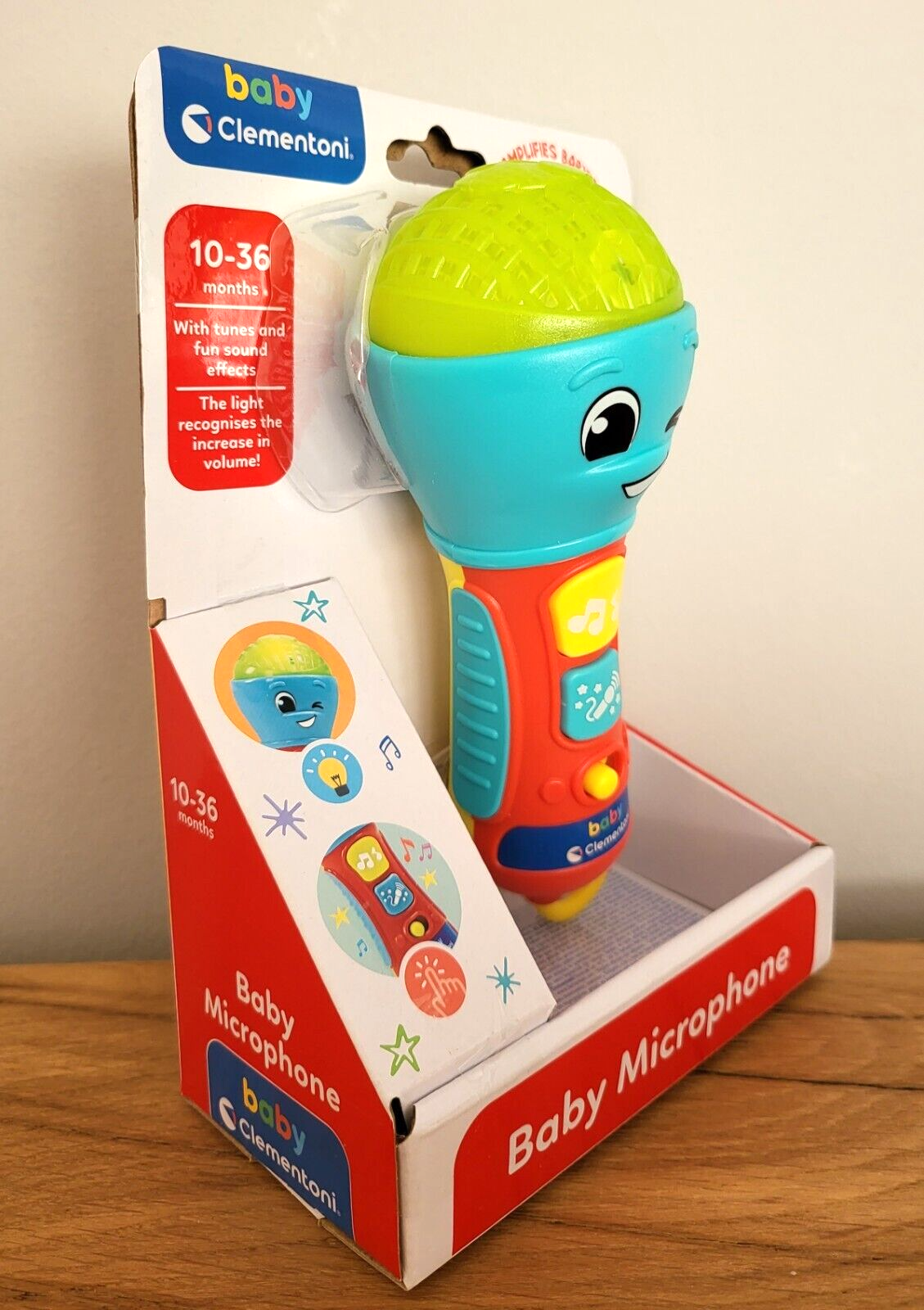 Baby Mikrofon Clementoni Babyspielzeug Mikrophon Spiel 10+ Monate Musik Licht NEU