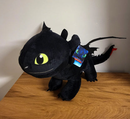Plüschtier XXL Ohnezahn Dragons Drachenzähmen Nachtschatten Figur Groß 60/40 cm Stofftier Kuscheltier Plüsch NEU