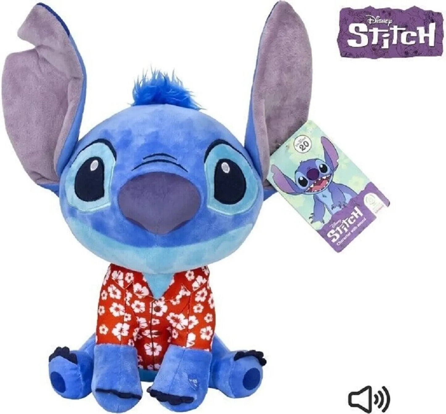Plüschtier Stofftier Disney Lilo & Stitch Hawaii Hemd Kuscheltier 30cm mit Sound NEU