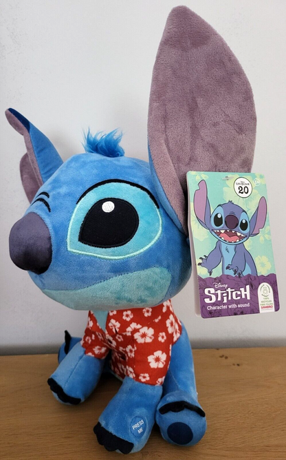 Plüschtier Stofftier Disney Lilo & Stitch Hawaii Hemd Kuscheltier 30cm mit Sound NEU