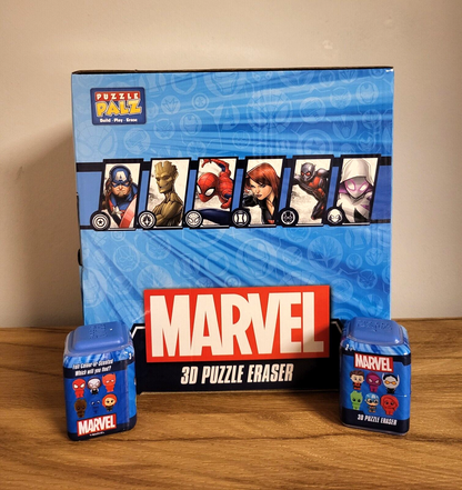 Marvel Avengers Figur 3D Puzzle als Radiergummi Schule Kinder Spiderman Groot NEU & OVP