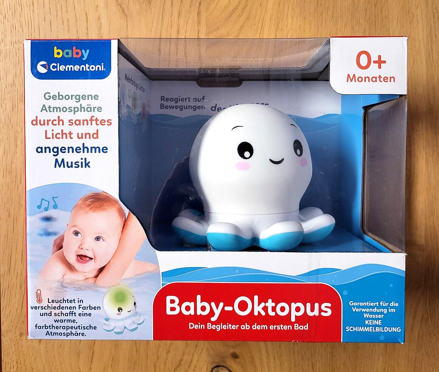 Badespielzeug Clementoni Baby Oktopus Bad, Musik Licht Temperatur Spielzeug NEU