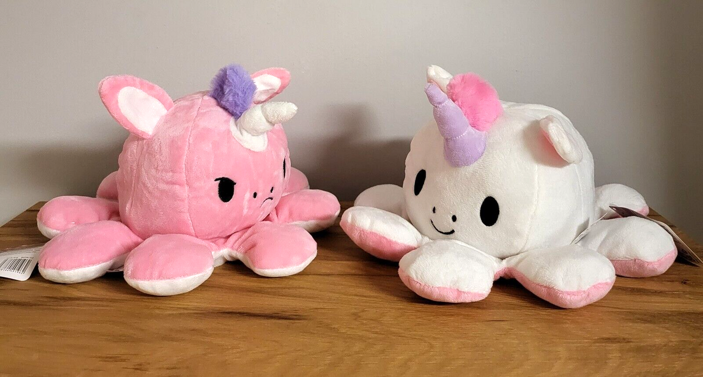Plüschtier Wendetier Kuschel Wendbarer Einhorn Oktopus Kinder Spielzeug 30cm